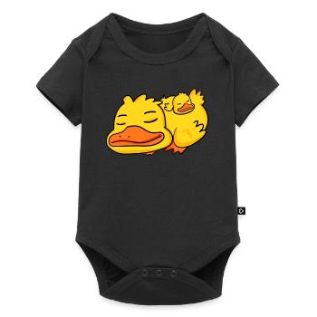 Papa Canard avec Bébé Canard - Body à manches courtes Premium Bébé - noir - Devant