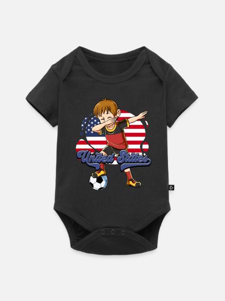 Usa Fußball - Baby Premium Kurzarmbody - Schwarz
