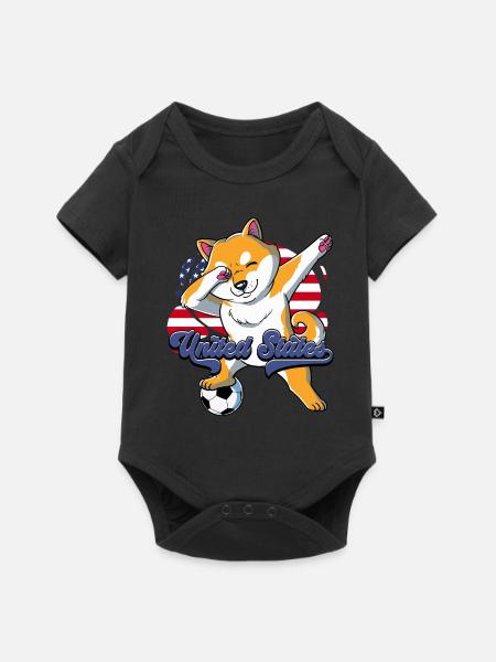 Usa Fußball - Baby Premium Kurzarmbody - Schwarz