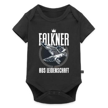 Greifvogel Beizjagd Spruch Falkner Vogelfreunde - Baby Premium Kurzarmbody - Schwarz - Vorne