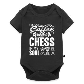 I've Got Coffee In My Veins & Chess In My Soul - Baby Premium Kurzarmbody - Schwarz - Vorne