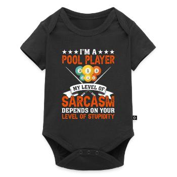 Billard Pool Billard Billardkugel Billardkö 8Ball - Baby Premium Kurzarmbody - Schwarz - Vorne