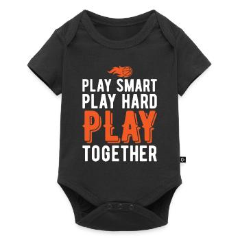 Play Smart Play Hard - Basketball Saying - Baby Premium short-sleeve bodysuit - black - Front