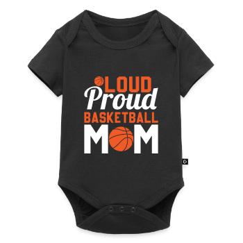 Laute Stolze Basketball-Mutter - Basketballer - Baby Premium Kurzarmbody - Schwarz - Vorne