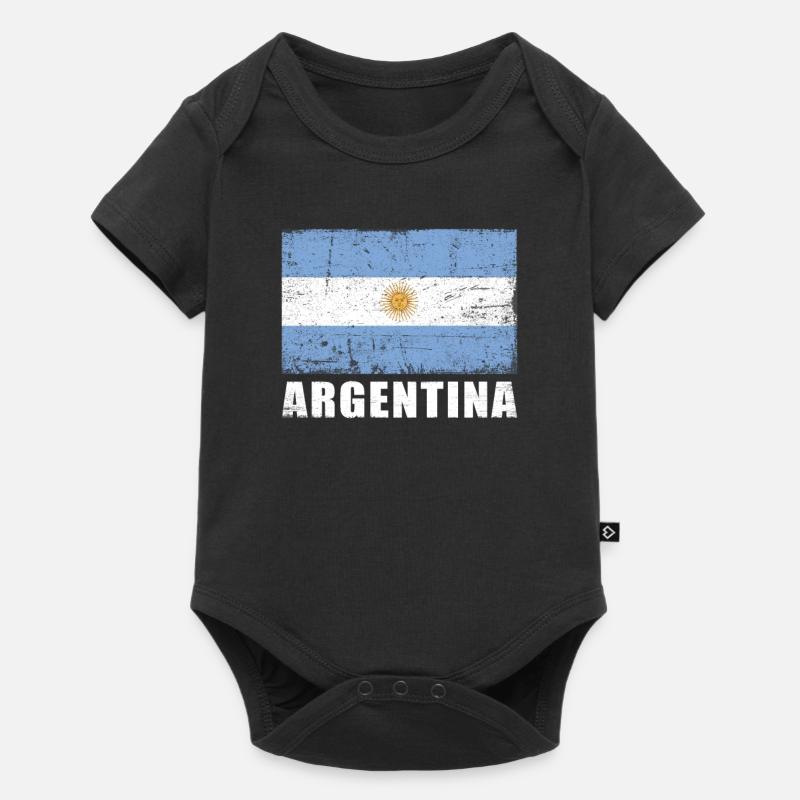 Drapeau argentin Grunge Drapeau argentin - Body à manches courtes Premium Bébé - noir