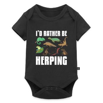 I would rather ping reptile amphibians - Baby Premium short-sleeve bodysuit - black - Front