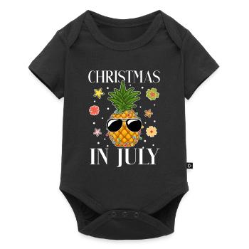 Funny Summer Christmas July Pineapple Sunglasses - Baby Premium short-sleeve bodysuit - black - Front