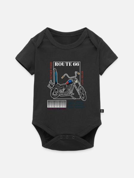 Motorrad Route - Baby Premium Kurzarmbody - Schwarz