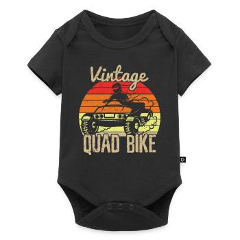 Vintage Quad Bike Distressed Artwork - Baby Premium short-sleeve bodysuit - black - Front
