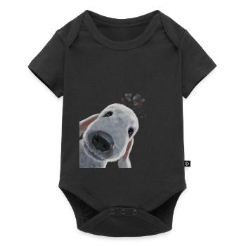 Drôle de chien curieux Bedlington Terrier - Body à manches courtes Premium Bébé - noir - Devant