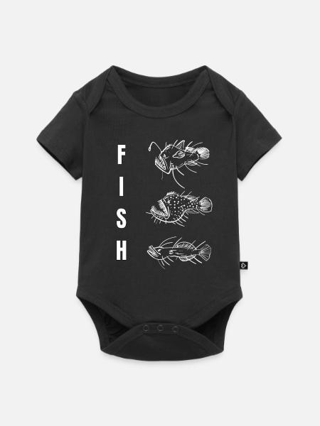 Fisch - Baby Premium Kurzarmbody - Schwarz