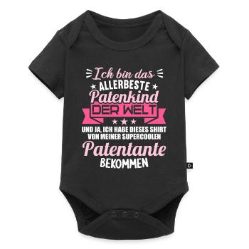 Patenonkel Patententante beste Patenkind der Welt - Baby Premium Kurzarmbody - Schwarz - Vorne