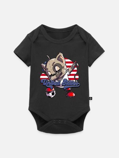 Usa Fußball - Baby Premium Kurzarmbody - Schwarz