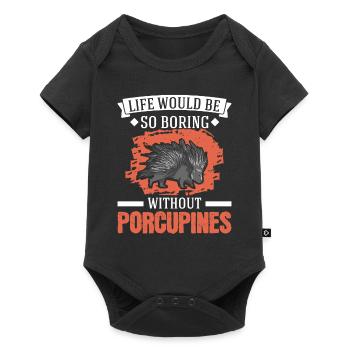 Porcupine Gift Porcupine - Baby Premium short-sleeve bodysuit - black - Front