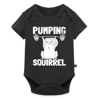 Pumping Squirrel Powerlifting Squirrel - Baby Premium short-sleeve bodysuit - black - Front