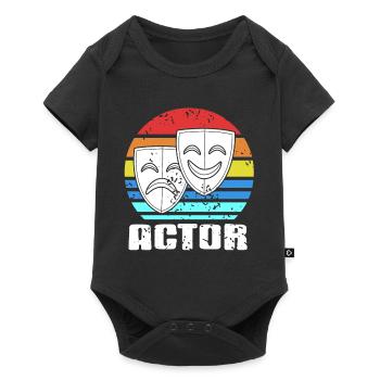 ACTOR Retro Vintage Cool Theatre Actor T-Shirt - Baby Premium Kurzarmbody - Schwarz - Vorne