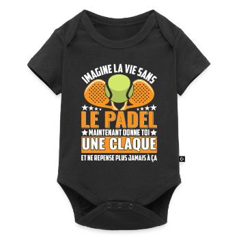 Le padel | Pour les joueurs de padel | Logo - Body à manches courtes Premium Bébé - noir - Devant