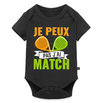 Je peux pas j'ai match | Joueur de padel | design - Body à manches courtes Premium Bébé - noir - Devant