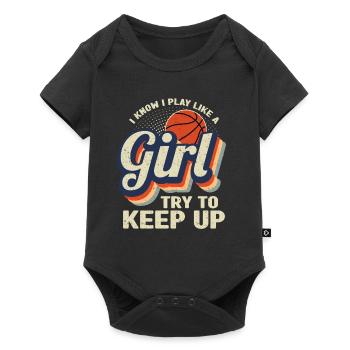 Je sais que je joue comme une fille Essayez de garder le basket-ball - Body à manches courtes Premium Bébé - noir - Devant