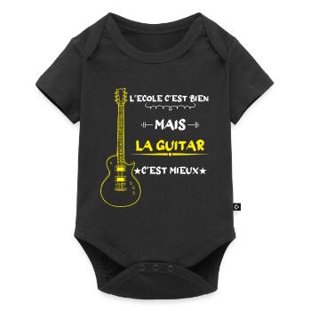 l'école c'est bien mais la guitar c'est mieux - Body à manches courtes Premium Bébé - noir - Devant