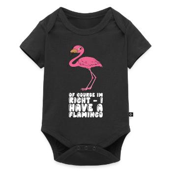 Funny flamingo graphics - Baby Premium short-sleeve bodysuit - black - Front