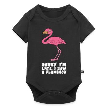 Funny flamingo graphics - Baby Premium short-sleeve bodysuit - black - Front