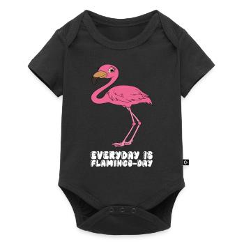 Drôles de graphismes flamants roses - Body à manches courtes Premium Bébé - noir - Devant