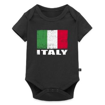 Italy Flag Grunge Italy Flag - Baby Premium short-sleeve bodysuit - black - Front
