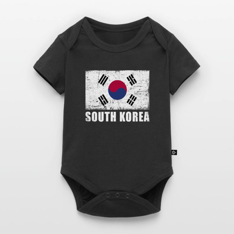 Drapeau de la Corée du Sud Grunge Drapeau de la Corée du Sud Body à manches courtes Premium Bébé