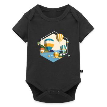 Vol en montgolfière - Body à manches courtes Premium Bébé - noir - Devant