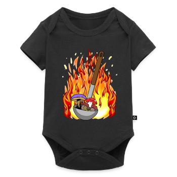Mushrooms Cooking Fiery Poisonous Medieval Cuisine - Baby Premium short-sleeve bodysuit - black - Front