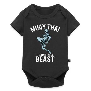 Trainieren wie eine Bestie - Muay Thai und Thai - Baby Premium Kurzarmbody - Schwarz - Vorne