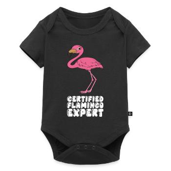 Drôles de graphismes flamants roses - Body à manches courtes Premium Bébé - noir - Devant