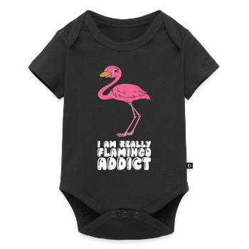 Drôles de graphismes flamants roses - Body à manches courtes Premium Bébé - noir - Devant