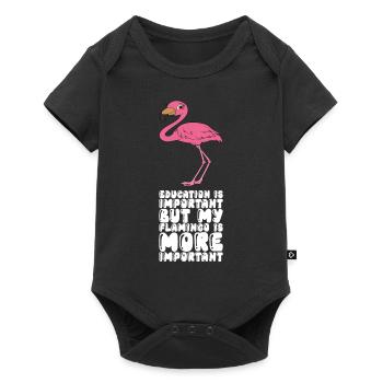 Drôles de graphismes flamants roses - Body à manches courtes Premium Bébé - noir - Devant