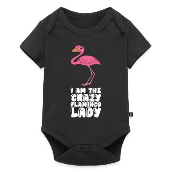 Drôles de graphismes flamants roses - Body à manches courtes Premium Bébé - noir - Devant