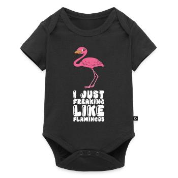 Drôles de graphismes flamants roses - Body à manches courtes Premium Bébé - noir - Devant