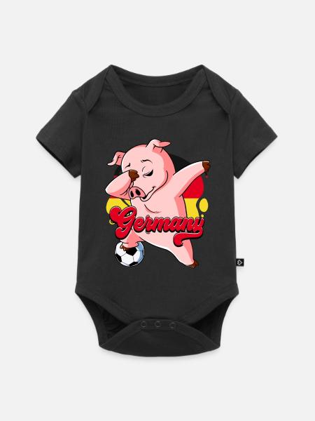Deutschland Fußball - Baby Premium Kurzarmbody - Schwarz