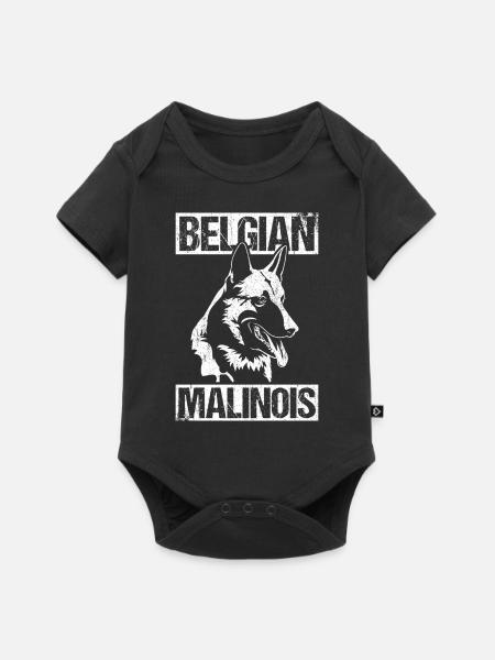 Belgian Malinois Hunde - Baby Premium Kurzarmbody - Schwarz