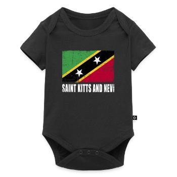 Sankt Kitts Und Nevi Flagge - Baby Premium Kurzarmbody - Schwarz - Vorne
