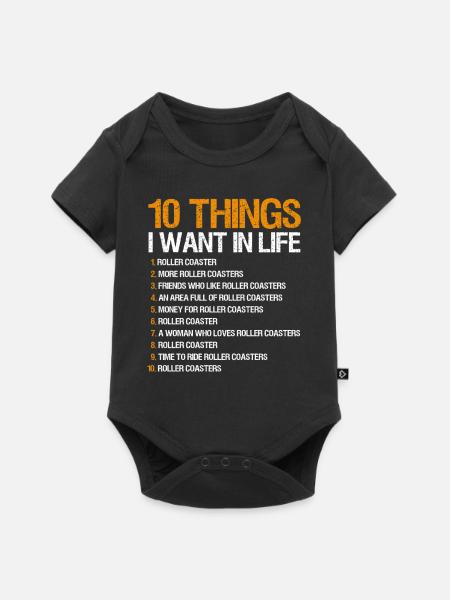 Achterbahn Geschenk - Baby Premium Kurzarmbody - Schwarz