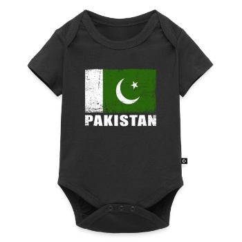 Pakistan Flag Grunge Pakistan Flag - Baby Premium short-sleeve bodysuit - black - Front