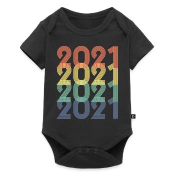 Cool Retro 2021, 2 ans, 2e anniversaire Enfants - Body à manches courtes Premium Bébé - noir - Devant