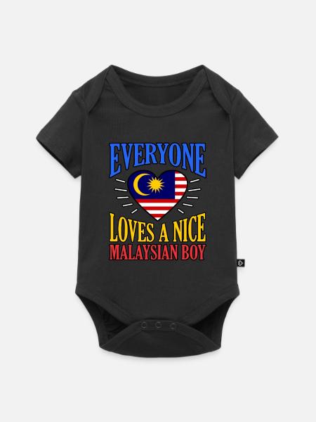 Malaysia - Baby Premium Kurzarmbody - Schwarz