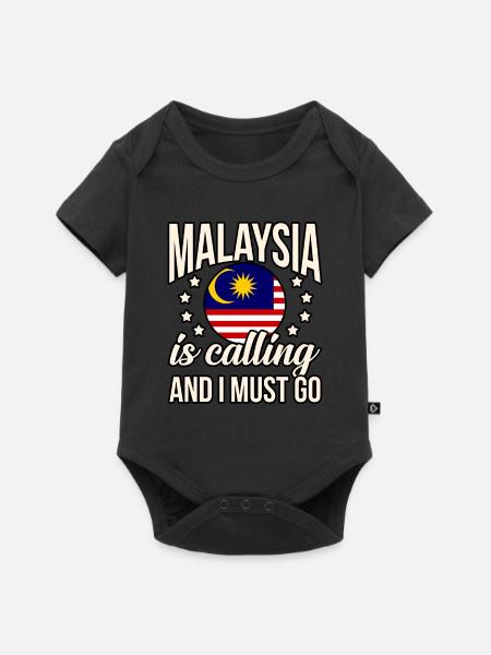 Malaysia - Baby Premium Kurzarmbody - Schwarz