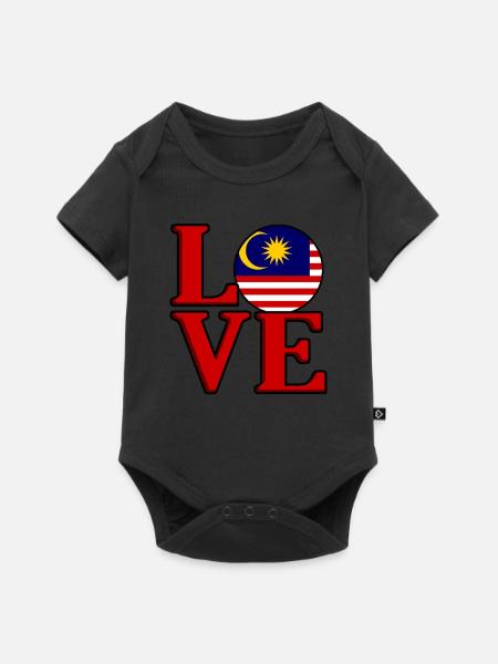 Malaysia - Baby Premium Kurzarmbody - Schwarz