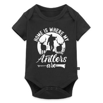 Buck Deer Hunting Hunter Vintage - Body à manches courtes Premium Bébé - noir - Devant
