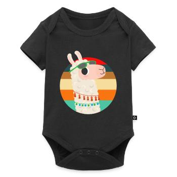Lama Alpaca - Baby Premium short-sleeve bodysuit - black - Front