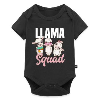 Lama Team Girl Cadeau - Body à manches courtes Premium Bébé - noir - Devant