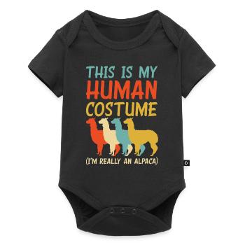 Costume rétro en alpaga - Body à manches courtes Premium Bébé - noir - Devant